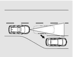 Если движущийся впереди автомобиль сменит полосу движения, система АСС прекратит