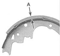 4. Оцените остаточную толщину фрикционных накладок тормозных башмаков (переднего